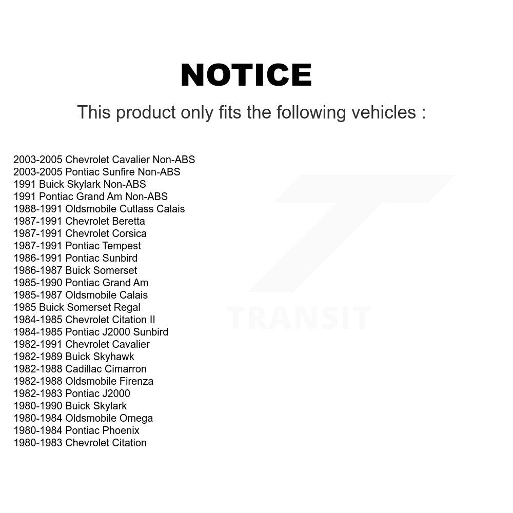 Paire d'assemblage de roulement et moyeu de roue arrière, pour Pontiac Sunfire Chevrolet Cavalier A