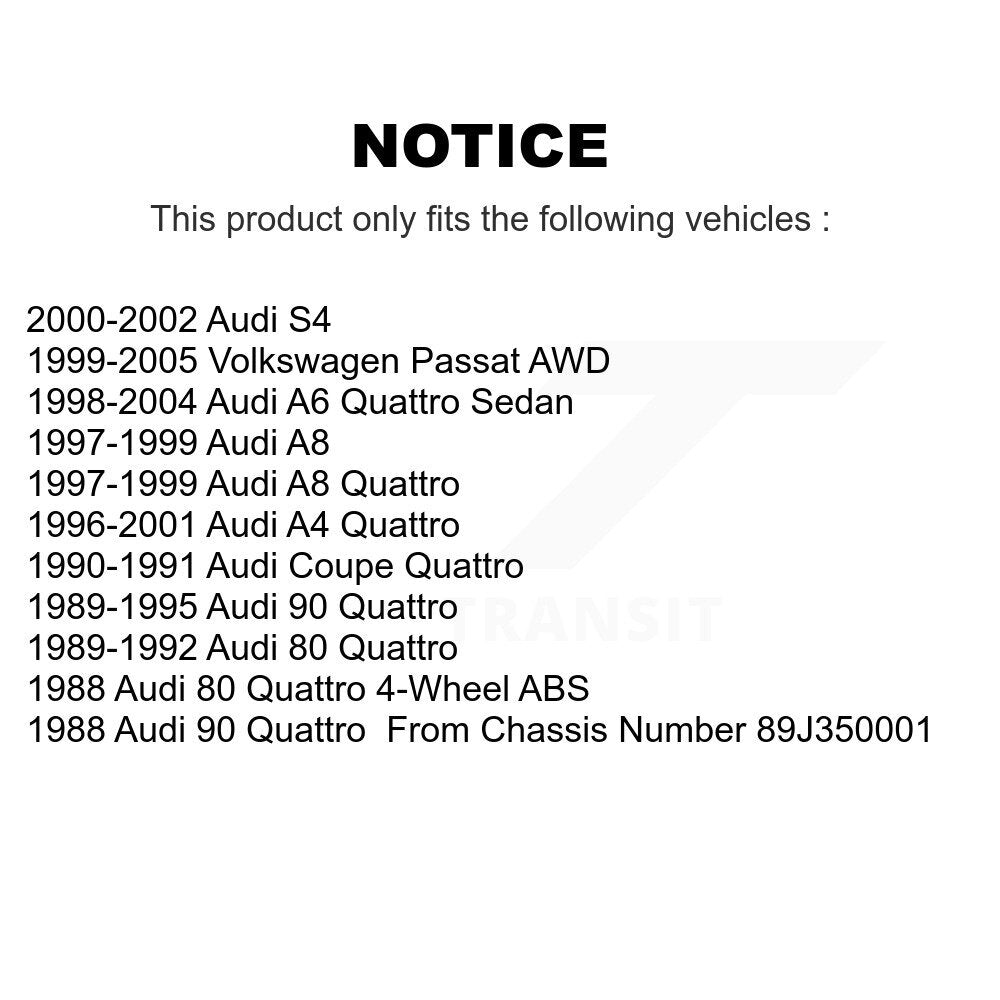 Paire de roulements de roue arrière, pour Volkswagen Passat Audi A4 Quattro A6 S4 90 Coupé A8