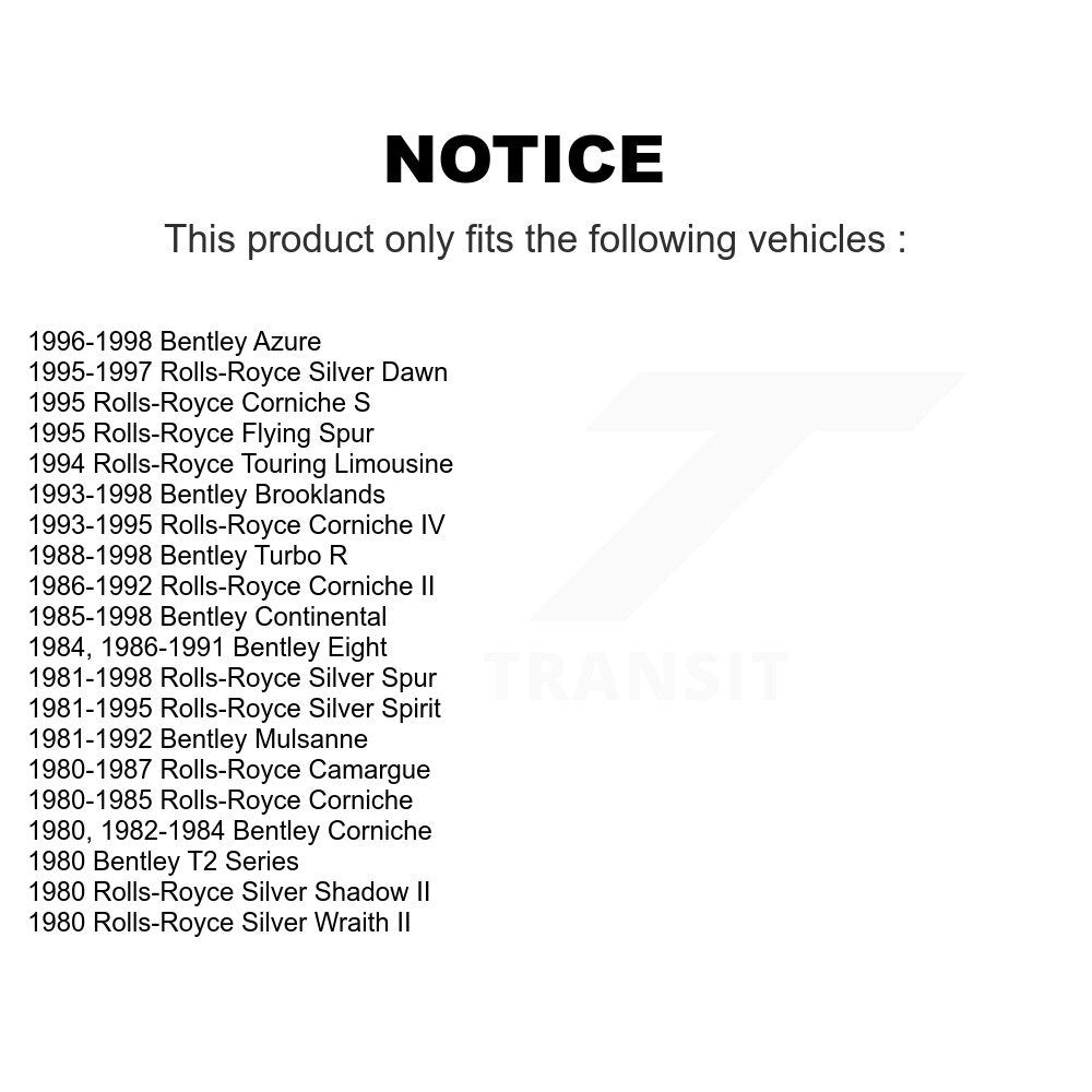 Paire de roulements de roue extérieurs avant, pour rolls-royce Silver Spur Bentley Spirit
