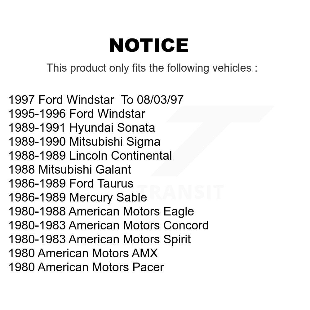 Paire de roulements de roue intérieure arrière, pour Ford Windstar American Motors Eagle Sabl