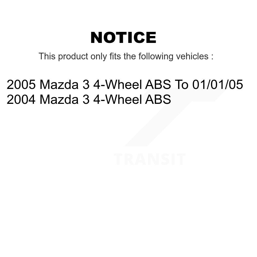 Kit d'assemblage de roulement et moyeu de roue avant et arrière, pour Mazda 3, 4 roues ABS K70-101208