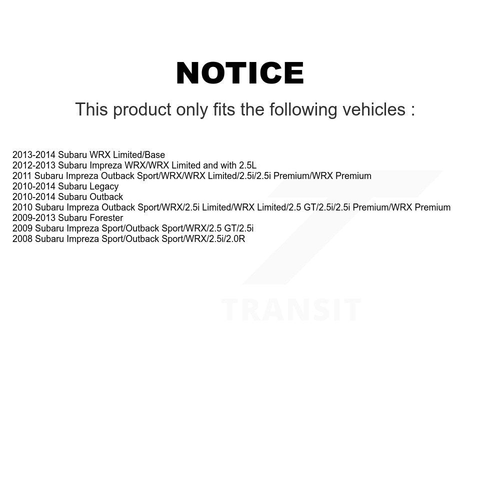 Kit d'assemblage de roulement et moyeu de roue avant et arrière, pour Subaru Impreza Forester Outback