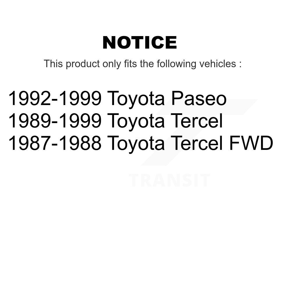 Paire de roulements de roue intérieurs avant pour Toyota Tercel Paseo K70-101334