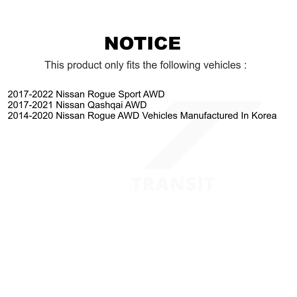 Kit d'assemblage de roulement et moyeu de roue avant et arrière, pour Nissan Rogue Sport Qashqai AWD