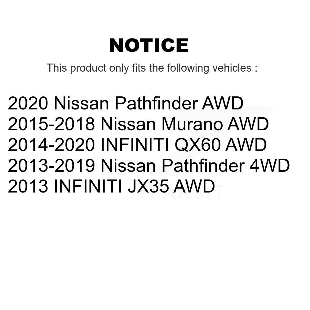 Kit d'assemblage de moyeu de roulement de roue avant et arrière, pour Nissan Pathfinder Murano INFINITI