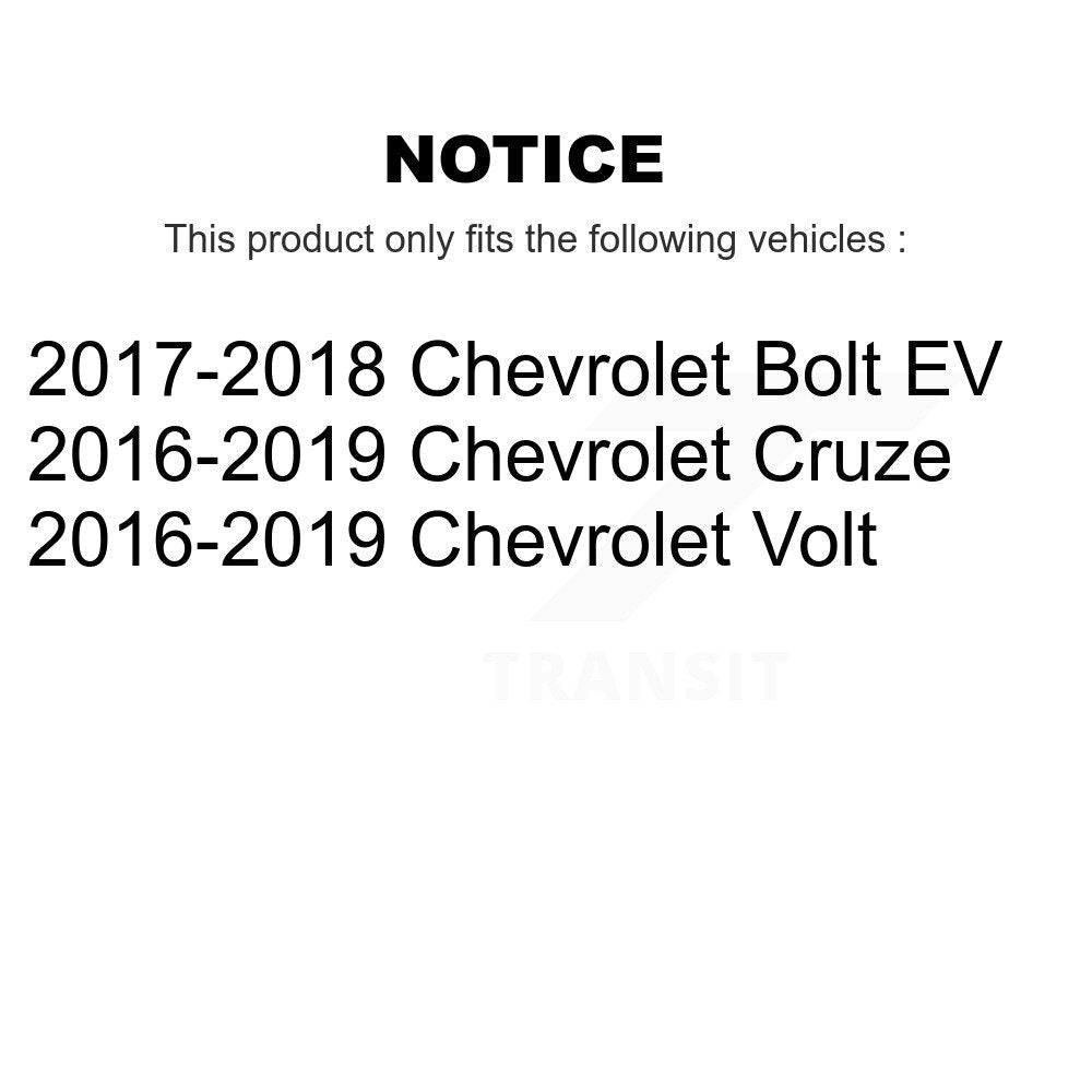 Paire d'assemblage de roulement de roue avant et de moyeu pour Chevrolet Cruze Volt Bolt EV