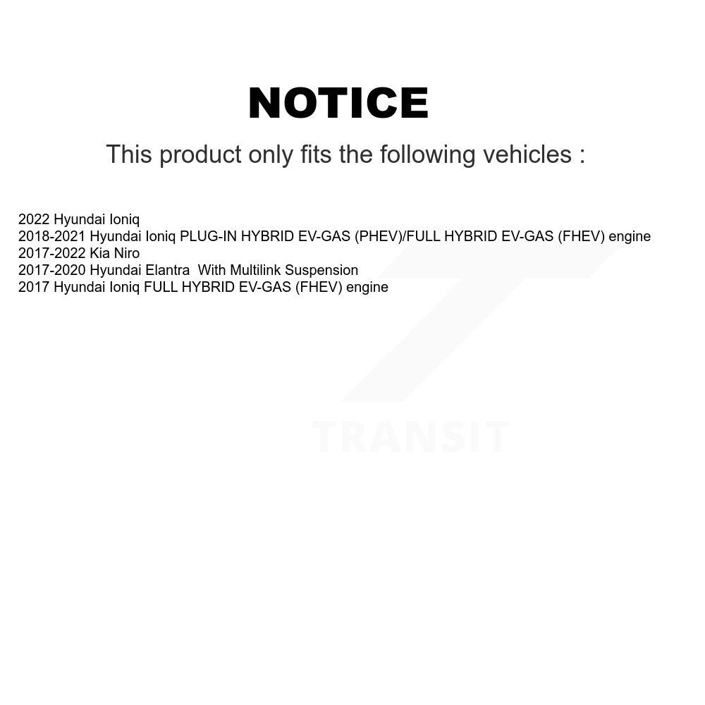 Paire d'assemblage de roulement et de moyeu de roue arrière, pour Hyundai Elantra Ioniq Kia Niro