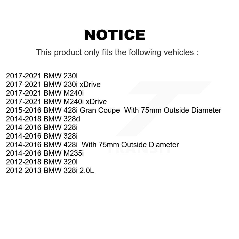 Paire de roulements de roue arrière, pour BMW 230i xDrive 328i M240i 320i M235i 228i 428i Gra