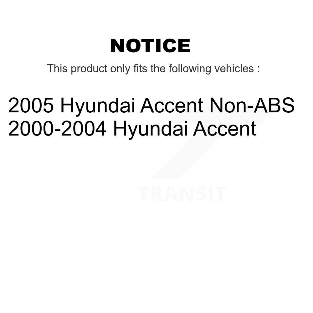 Kit d'assemblage de roulement et moyeu de roue avant et arrière pour Hyundai Accent K70-101568