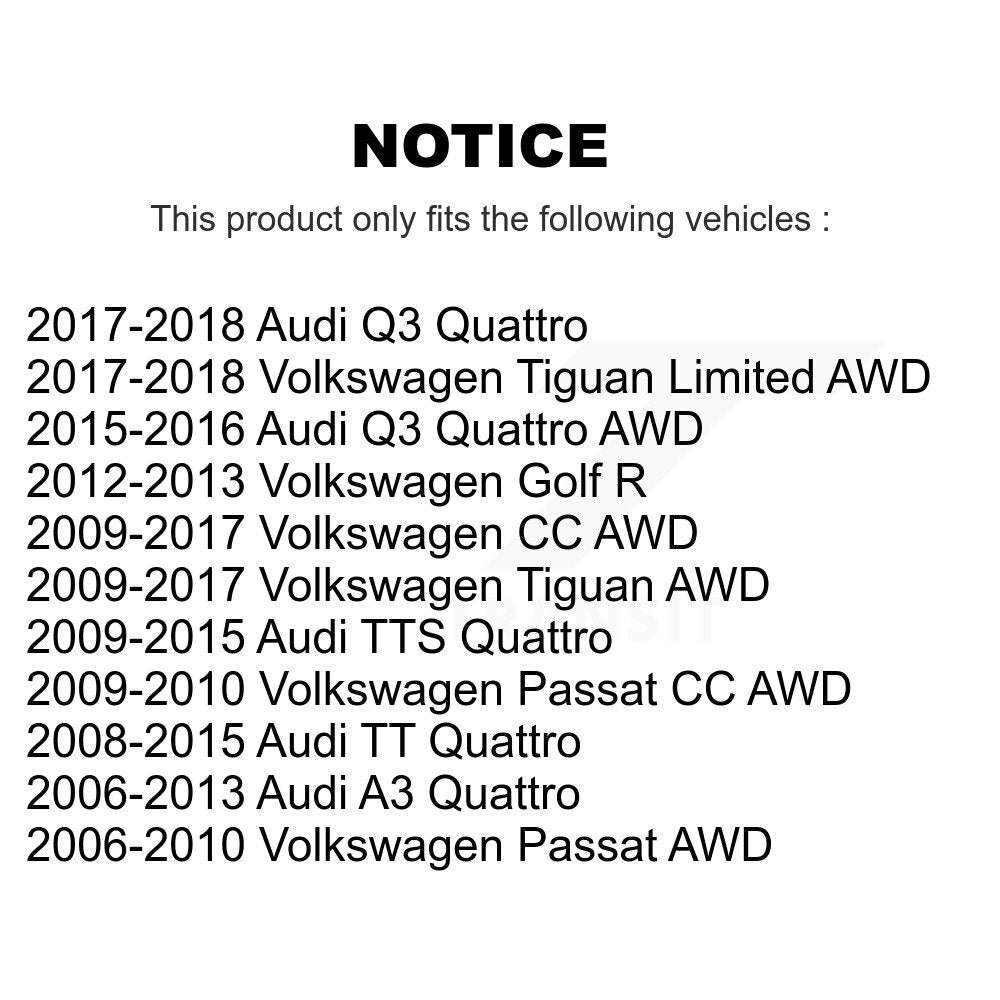 Kit d'assemblage de moyeu de roulement de roue avant et arrière, pour Volkswagen Tiguan Audi Q3 Quattro