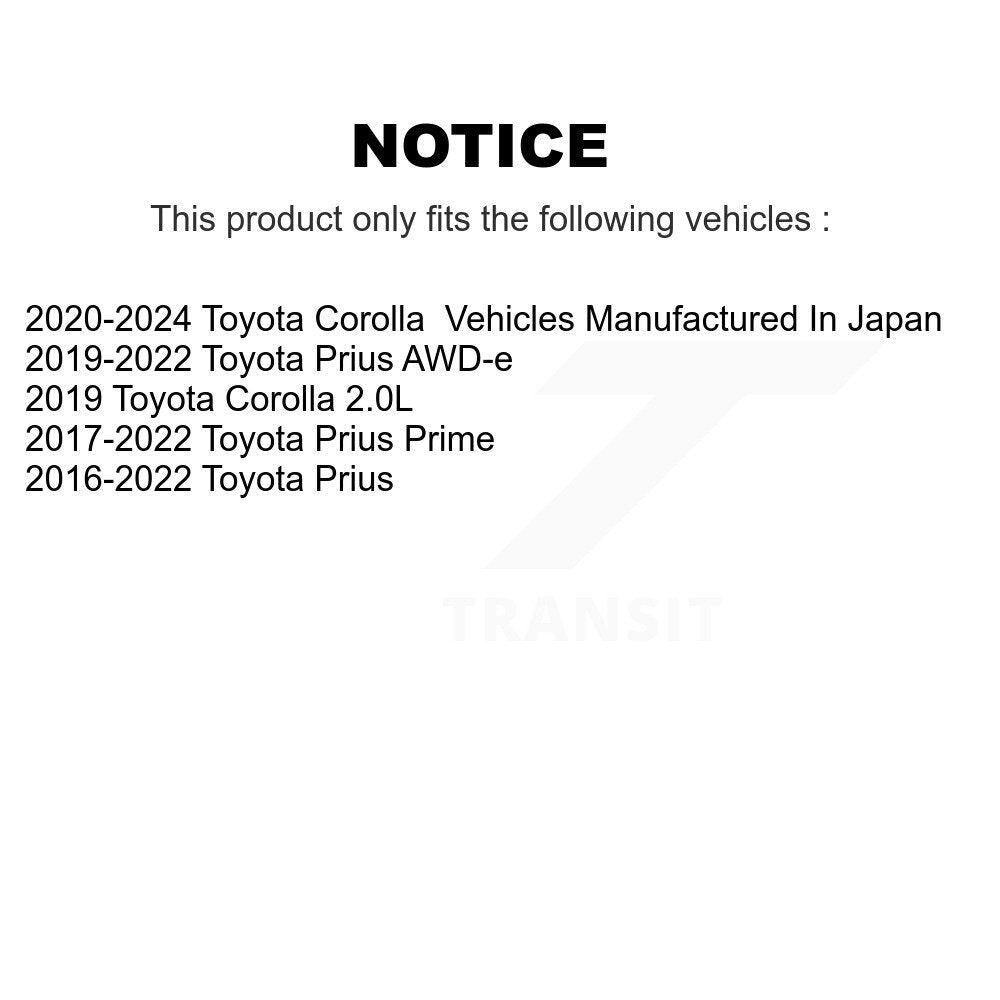 Paire d'assemblage de roulement et de moyeu de roue avant, pour Toyota Corolla Prius Prime awd-e