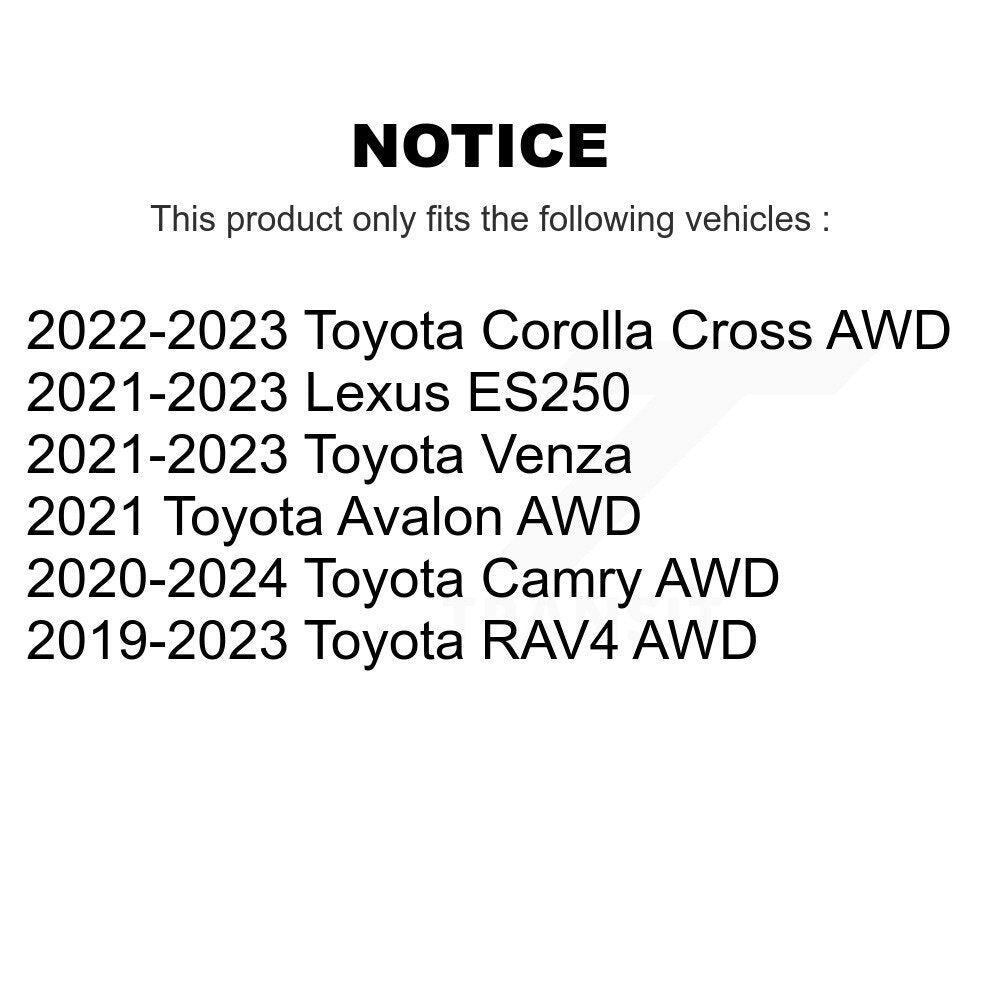 Paire d'assemblage de roulement et moyeu de roue arrière, pour Toyota RAV4 Camry Corolla Cross Venz