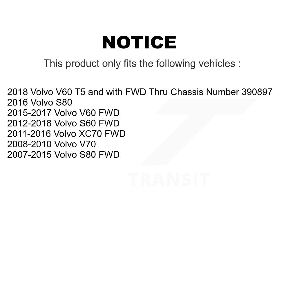 Kit d'assemblage de roulement et moyeu de roue avant et arrière, pour Volvo S60 XC70 V60 S80 V70