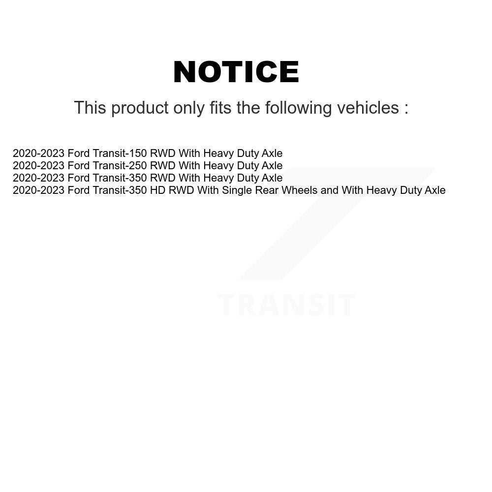Paire de roulements de roue avant et moyeu pour Ford Transit-250 Transit-350 HD RWD