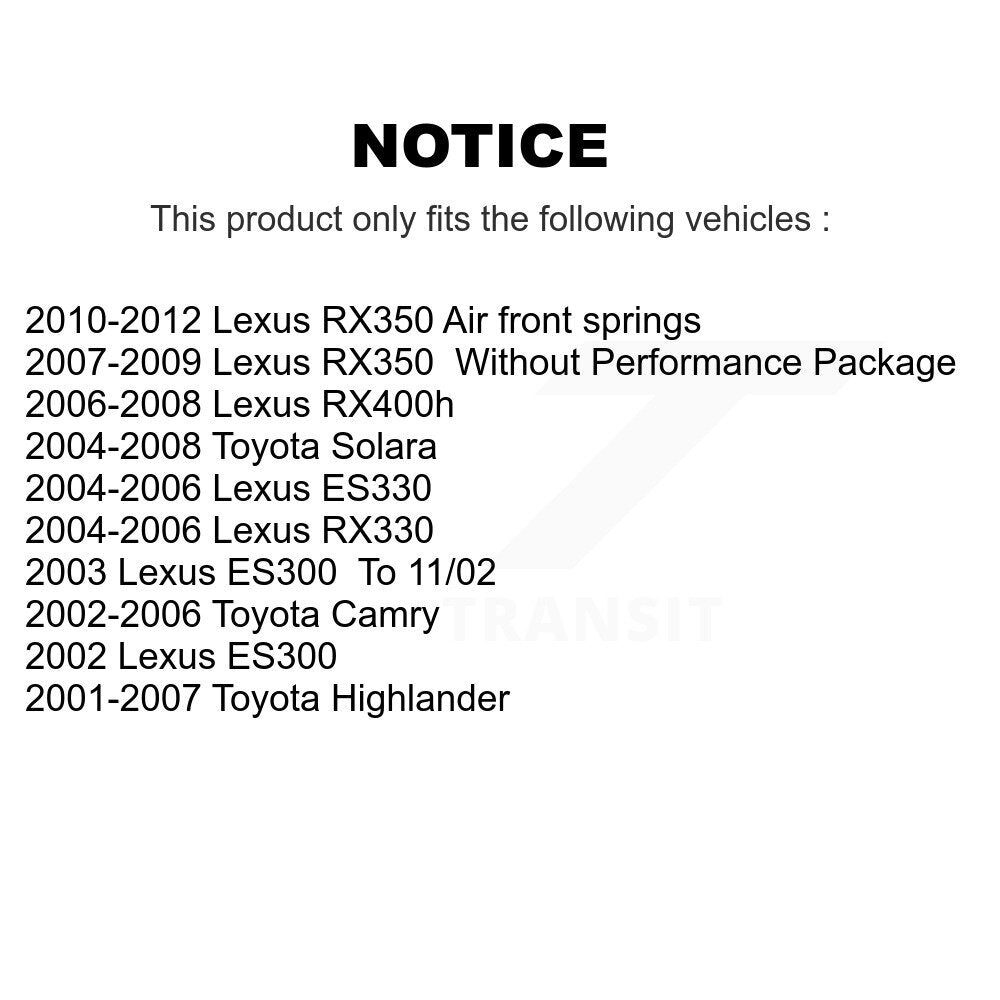 Kit de bras de commande avant et de rotule, pour Toyota Lexus Camry RX350 Highlander
