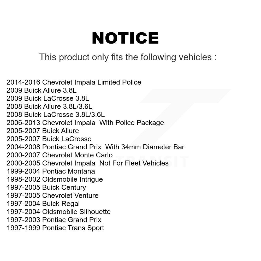 Kit de bras de commande avant et de rotule, pour Chevrolet Impala Buick Pontiac Gran