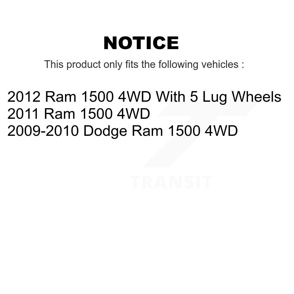 Kit de liaison d'extrémité de biellette de direction, bras de commande de Suspension avant (8 pièces) pour Ram 1500