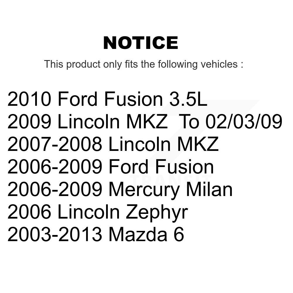 Kit de liaison avant pour Ford Fusion Mazda 6 Lincoln MKZ Zephyr Mercury Milan