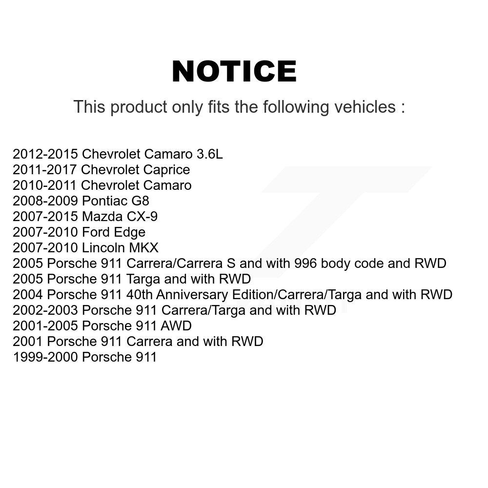 Paire de maillons arrière pour Ford Edge Chevrolet Camaro Mazda CX-9 Lincoln MKX Porsche 91