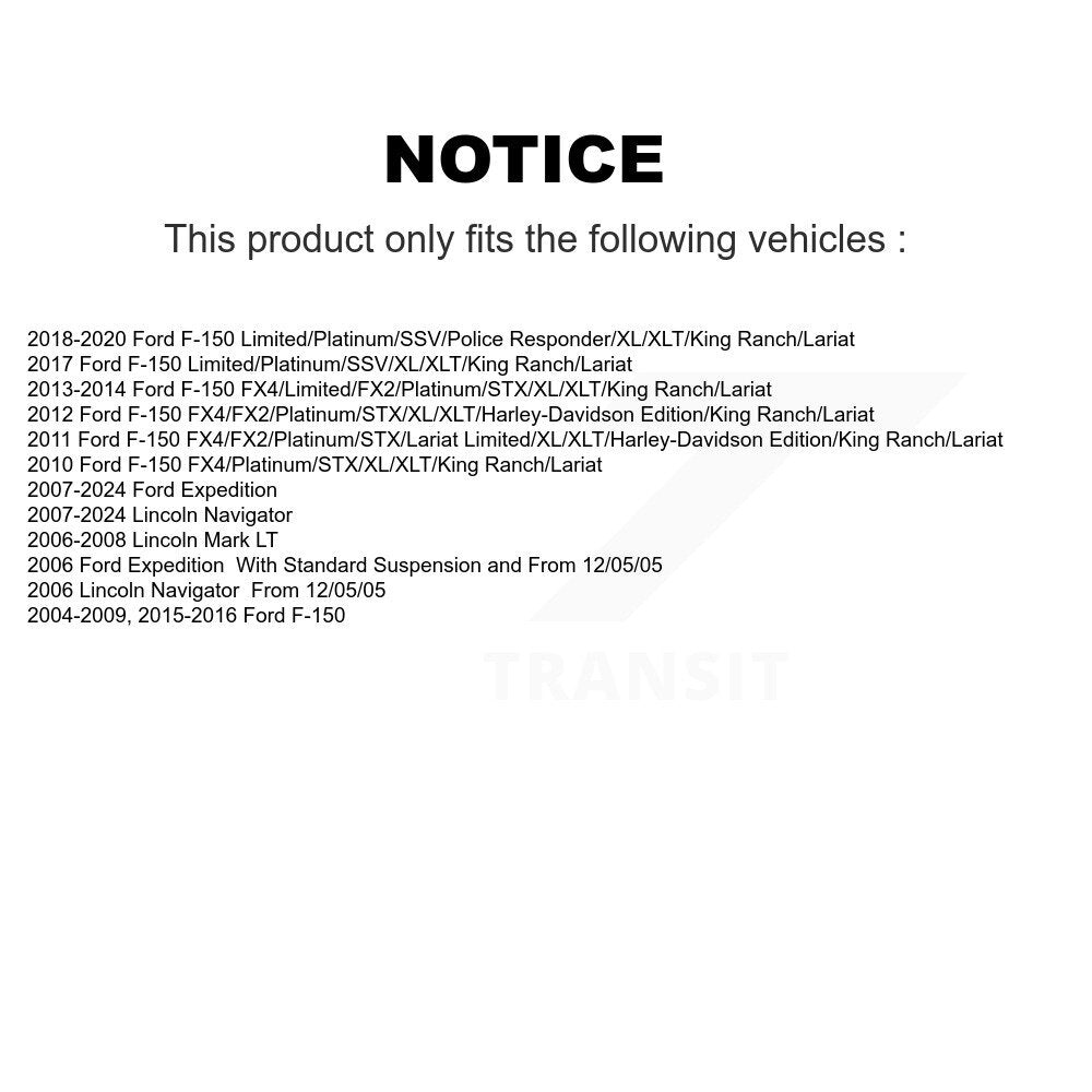 Kit de rotule de bras de commande supérieur avant, pour Ford F-150 Expedition Lincoln Mark L