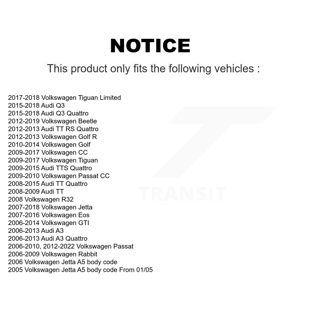 Kit de liaison avant et arrière, pour Volkswagen Jetta Tiguan Passat Audi Golf Beetle Rabbit
