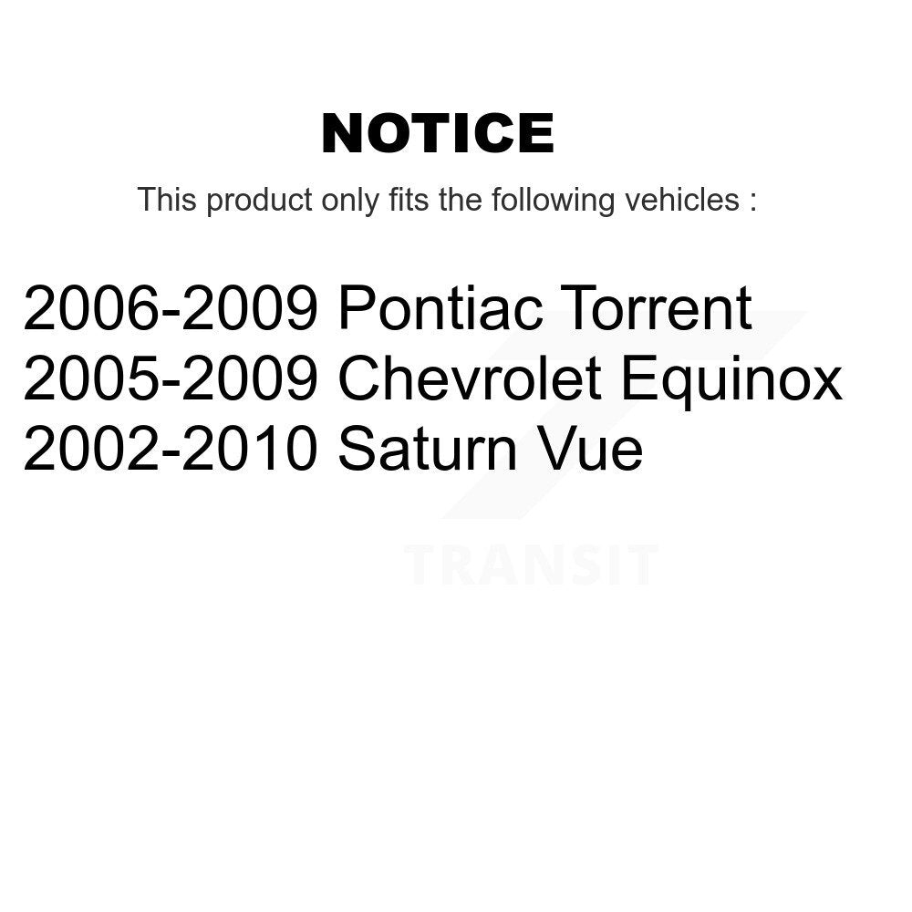 Kit de rotule avant et d'extrémité de biellette de direction, pour Chevrolet Equinox Pontiac Torrent Saturn