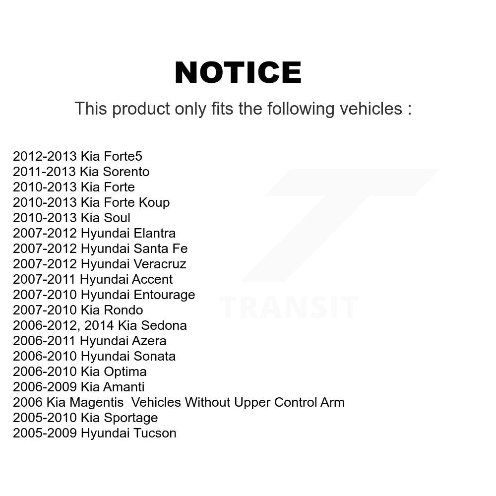 Paire de bagues de bras avant inférieur avant, pour Hyundai Kia Elantra Santa Fe K72-10111