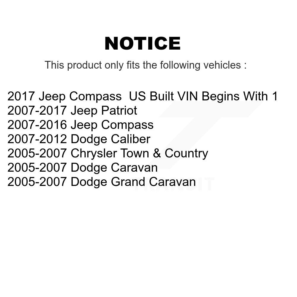 Paire d'extrémités de biellette de direction intérieure avant, pour Jeep Dodge Patriot Compass Caliber Grand Town