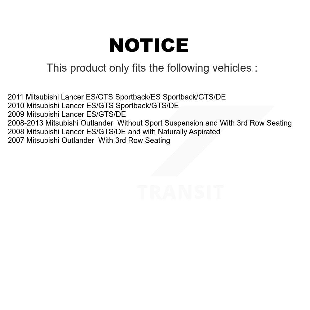 Kit de montage de choc de jambe de force de Suspension avant et arrière, pour Mitsubishi Outlander Lancer