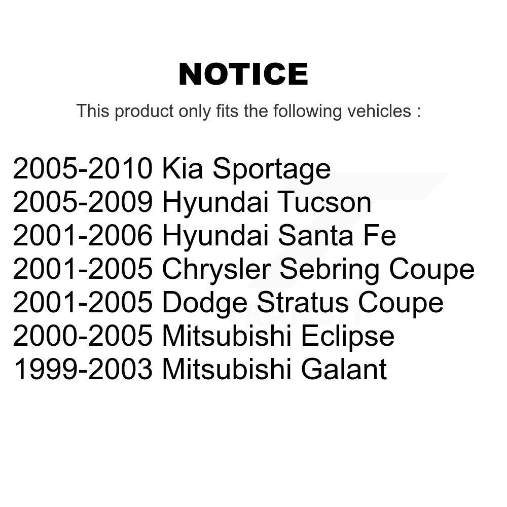 Paire de montage de choc de jambe de force de Suspension avant, pour Hyundai Tucson Kia Sportage Sant