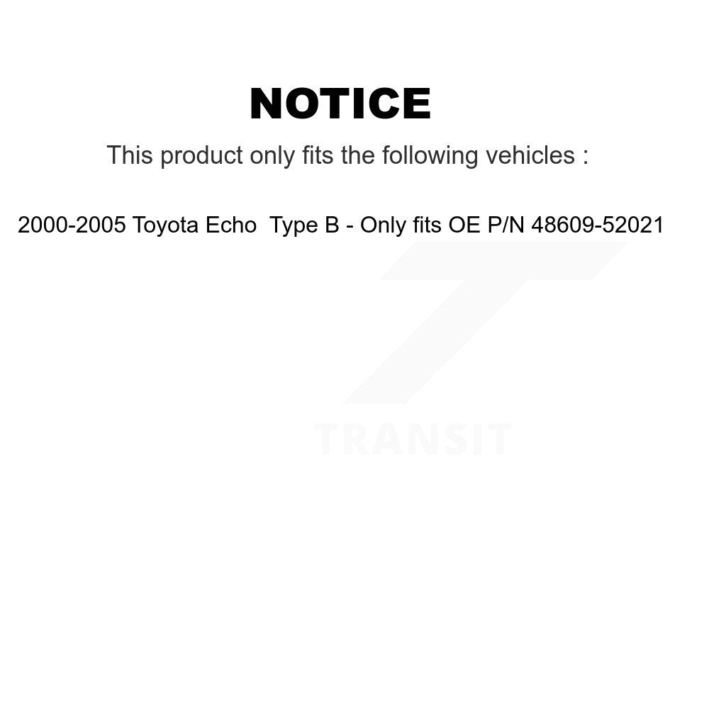 Paire de montage d'amortisseur de jambe de force de Suspension avant pour Toyota Echo K73-100124