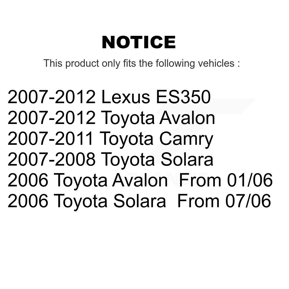Kit de montage de choc de jambe de force de Suspension avant et arrière, pour Toyota Camry Lexus ES350