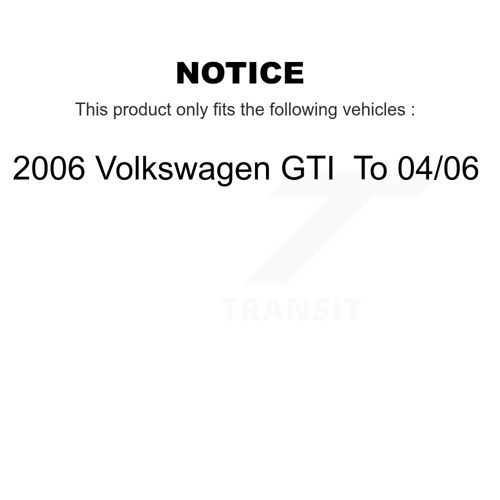 Kit de montage de choc de jambe de force de Suspension avant et arrière, pour Volkswagen GTI 2006 à 04 06