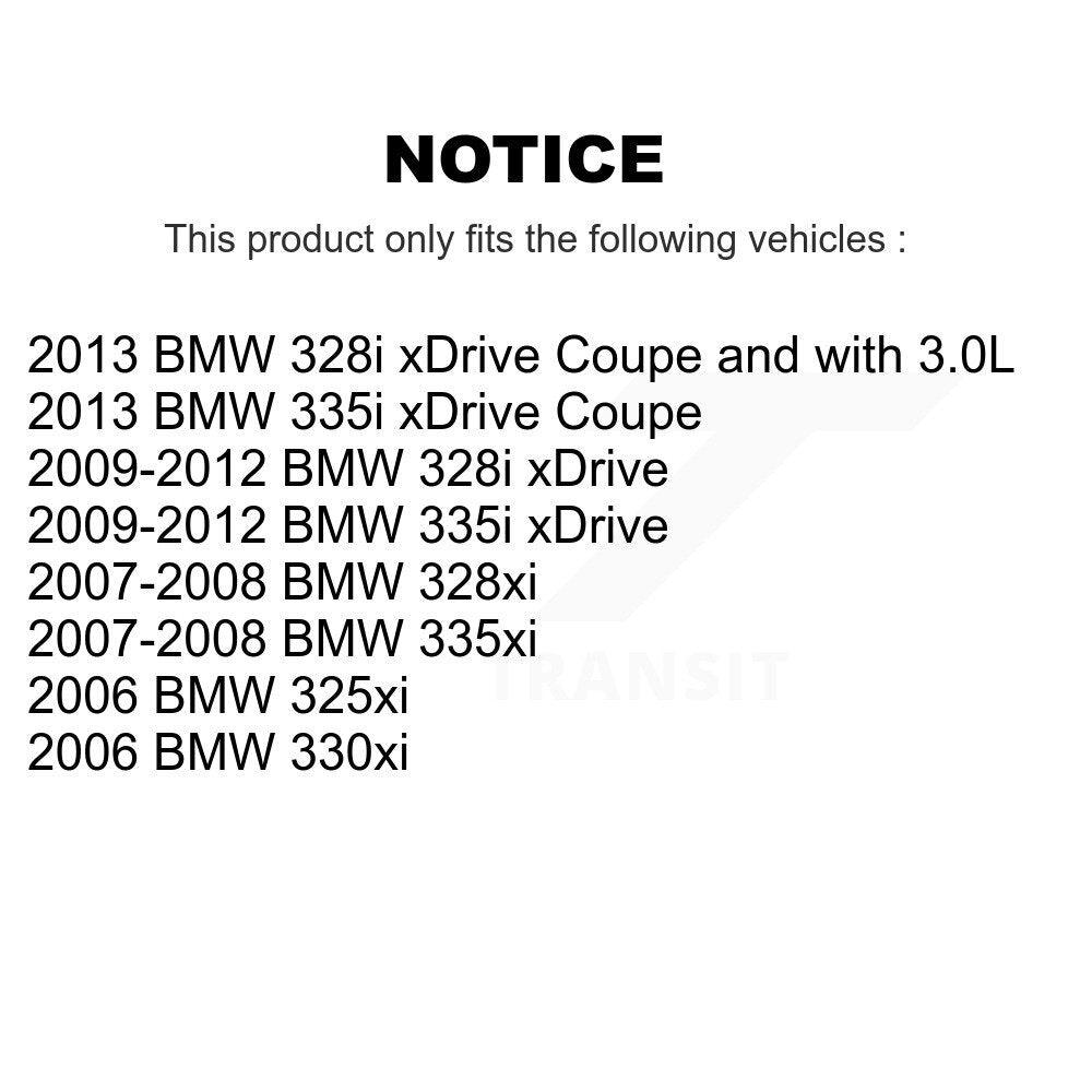 Kit de roulement de roue avant et d'extrémité de biellette de direction, pour BMW 328i xDrive 335i 328xi 335xi 325x