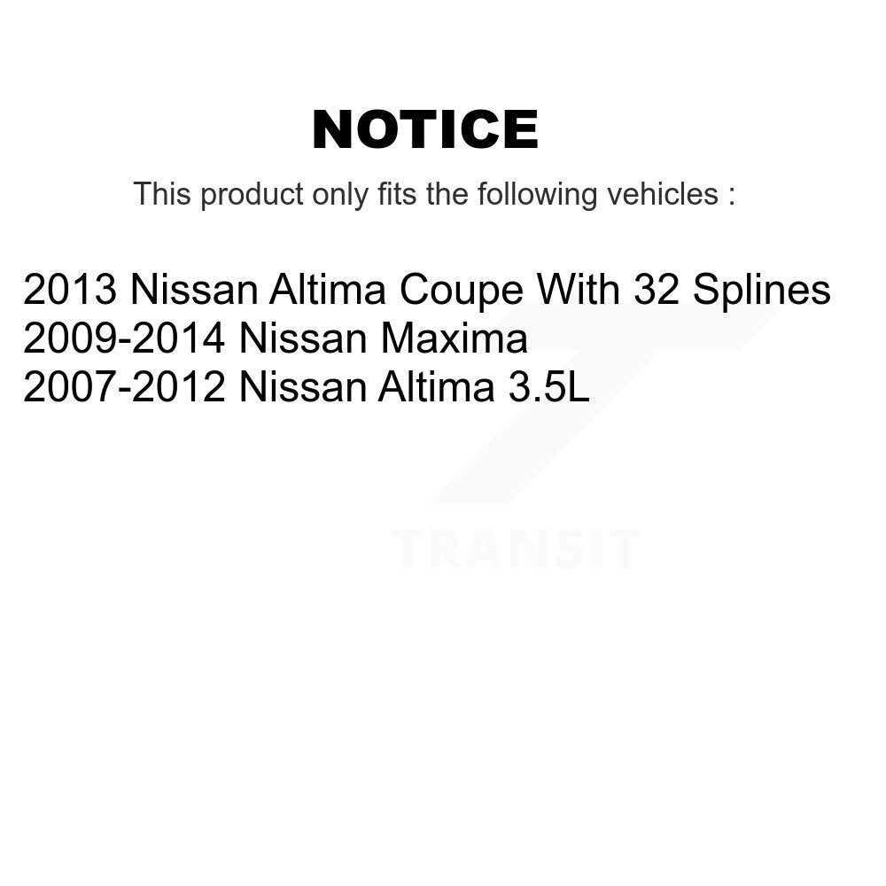 Kit de roulement de roue avant et d'extrémité de biellette de direction pour Nissan Altima Maxima K77-100202