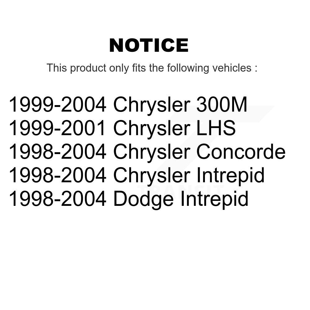 Ensemble de roulement de moyeu avant et Kit de liaison pour Chrysler Intrepid Dodge 300M Concorde
