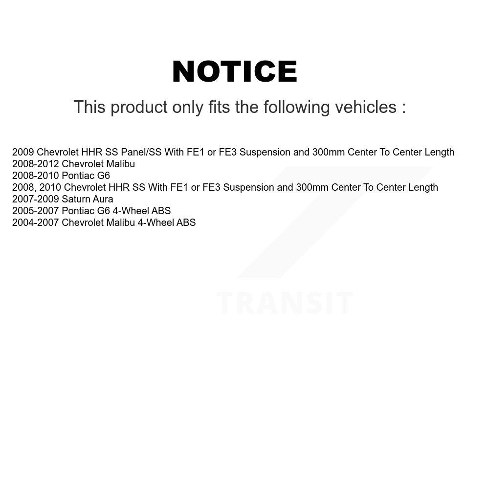 Kit d'assemblage et de liaison de roulement de moyeu avant, pour Chevrolet Malibu Pontiac G6 HHR Satur