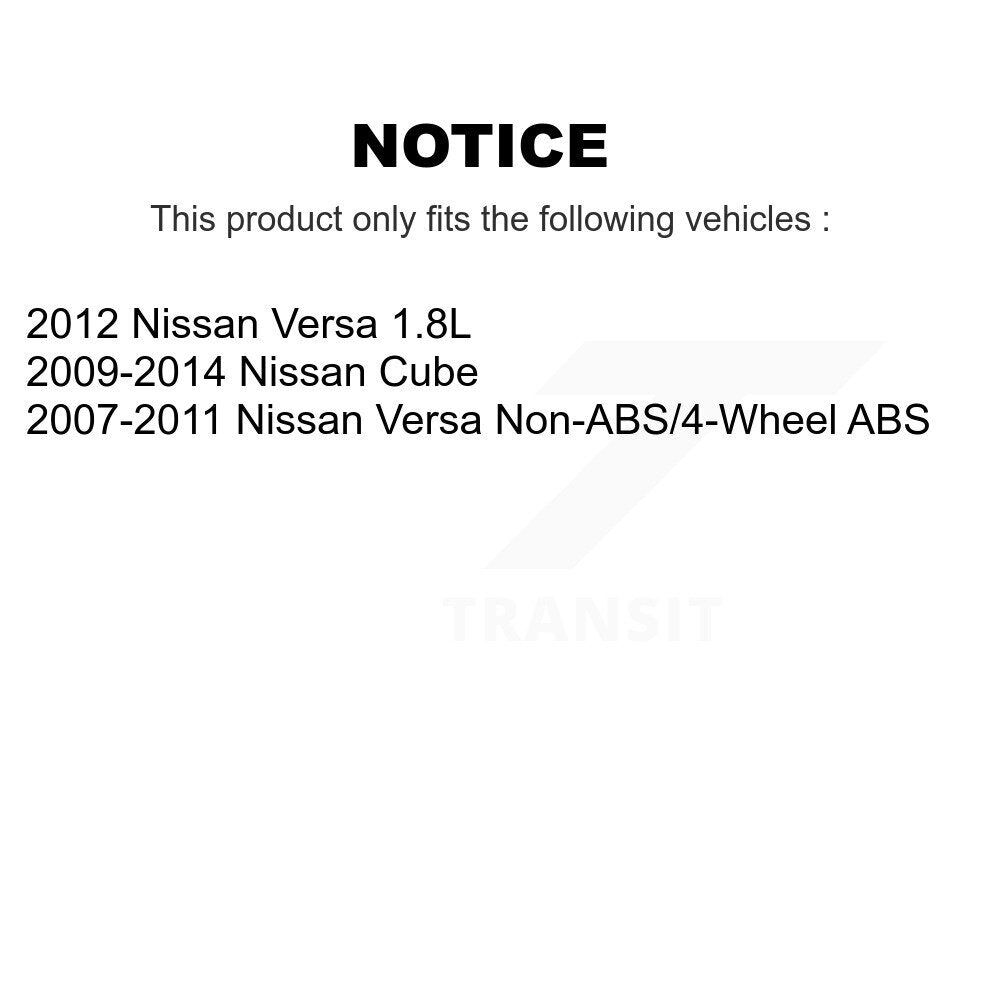 Ensemble de roulement de moyeu avant et kit de liaison pour Nissan Versa Cube K77-100316