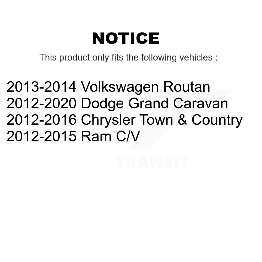 Kit de liaison d'assemblage de roulement de moyeu avant, pour Dodge Grand Caravan Chrysler Town & Ram