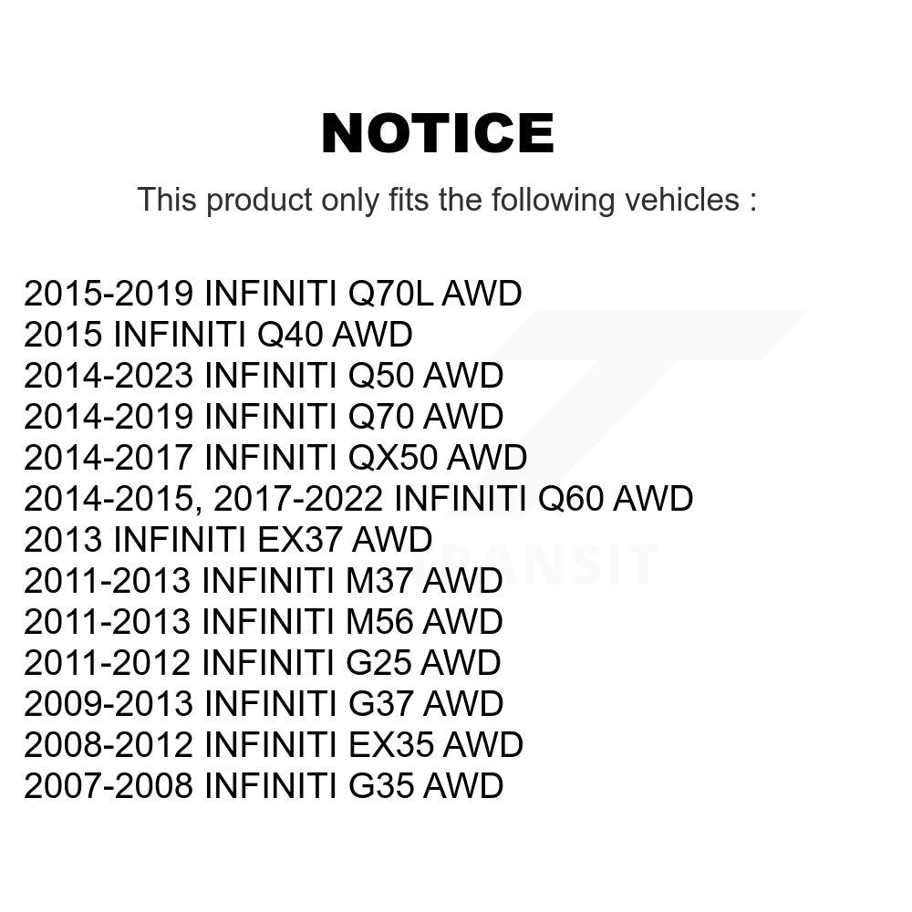 Kit de liaison d'assemblage de roulement de moyeu avant, pour INFINITI Q50 G37 QX50 EX35 G35 Q60 EX37