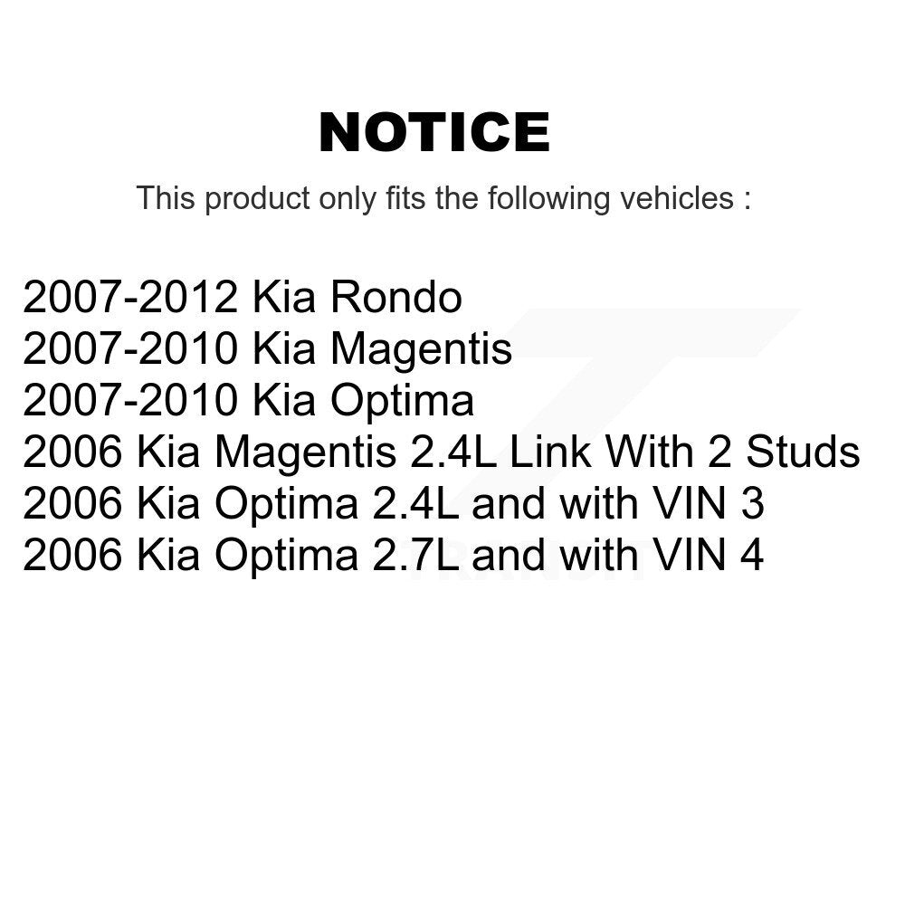 Kit de roulement et de liaison de roue avant pour Kia Rondo Optima Magentis K77-100479