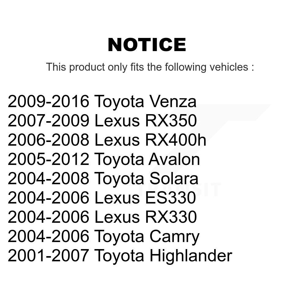 Kit de liaison de roulement de roue avant, pour Toyota Venza Lexus Camry Highlander RX350 RX33