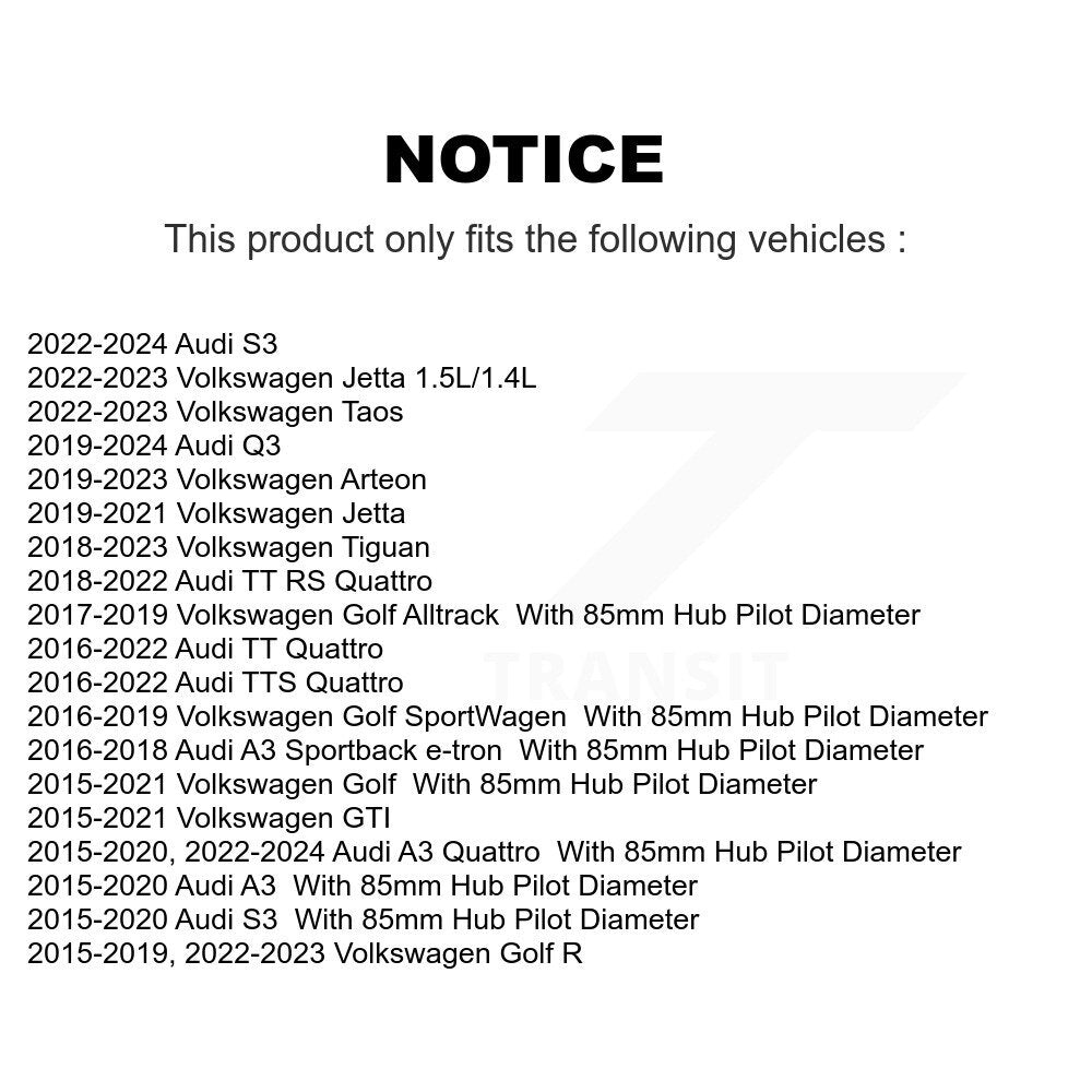 Kit de liaison d'assemblage de roulement de moyeu avant, pour Volkswagen Tiguan Golf Jetta Audi Q3 GT