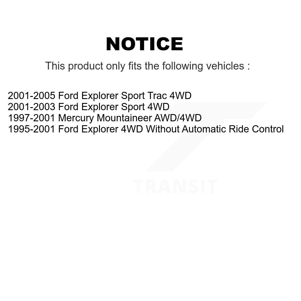Kit d'amortisseurs avant et arrière, pour Ford Explorer Sport Trac Mercury Mountaineer
