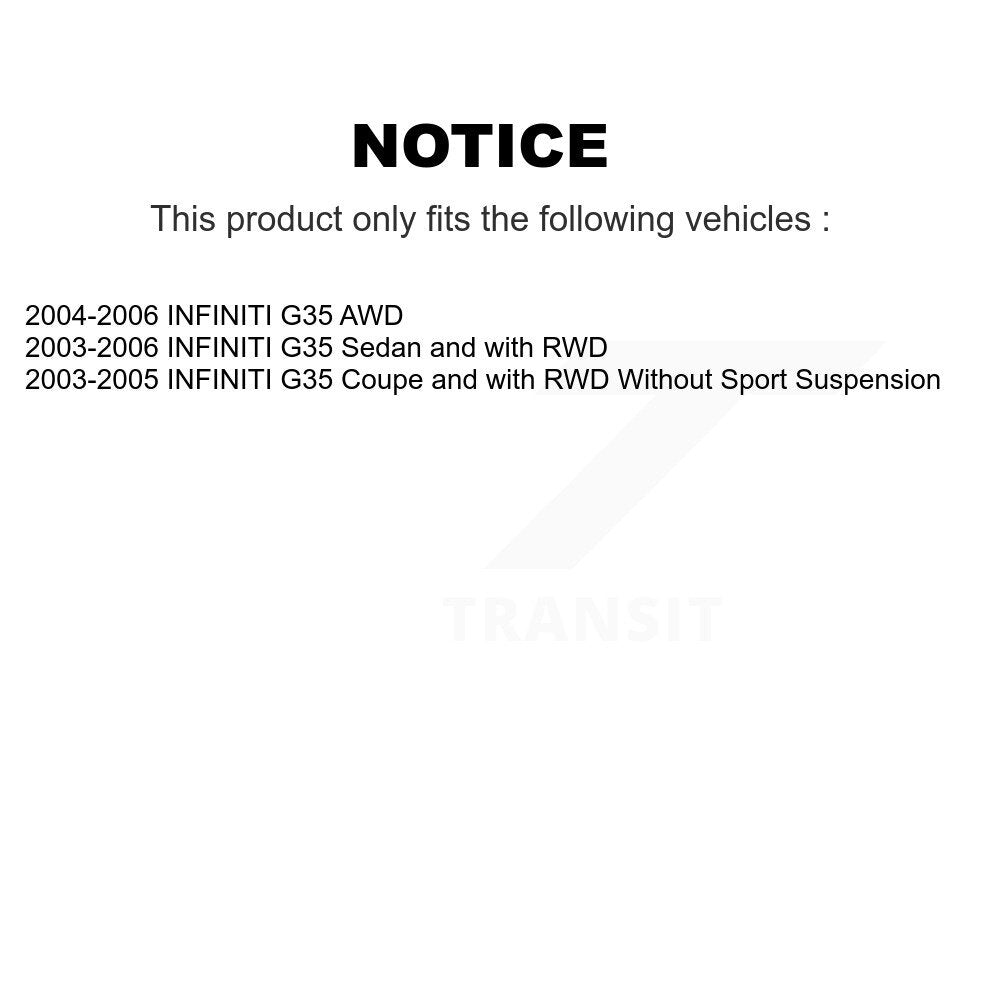Paire d'amortisseurs de suspension arrière pour INFINITI G35 K78-100326
