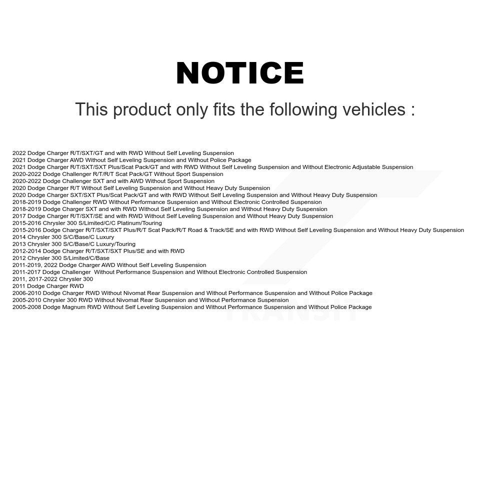 Paire d'amortisseurs arrière pour Dodge Chrysler 300 chargeur Challenger Magnum