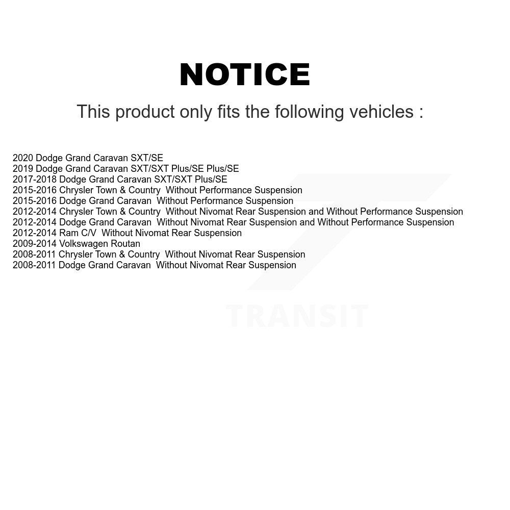 Paire de jambes de suspension avant pour Dodge Grand Caravan Chrysler Town & Country Ra