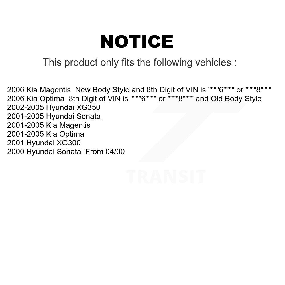 Paire de jambes de suspension arrière, pour Hyundai Sonata Kia Optima XG350 XG300 Magentis