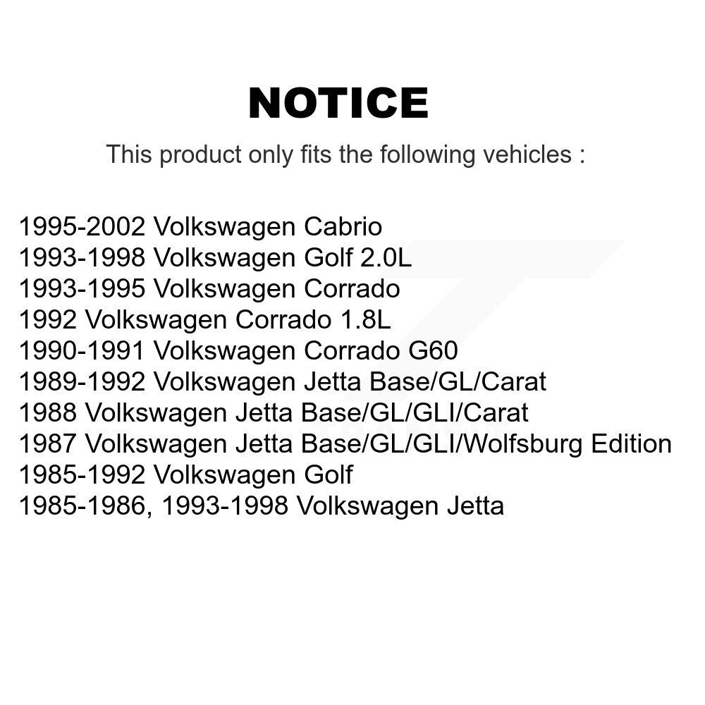 Paire de jambes de suspension arrière pour Volkswagen Cabrio Jetta Golf Corrado K78-100733