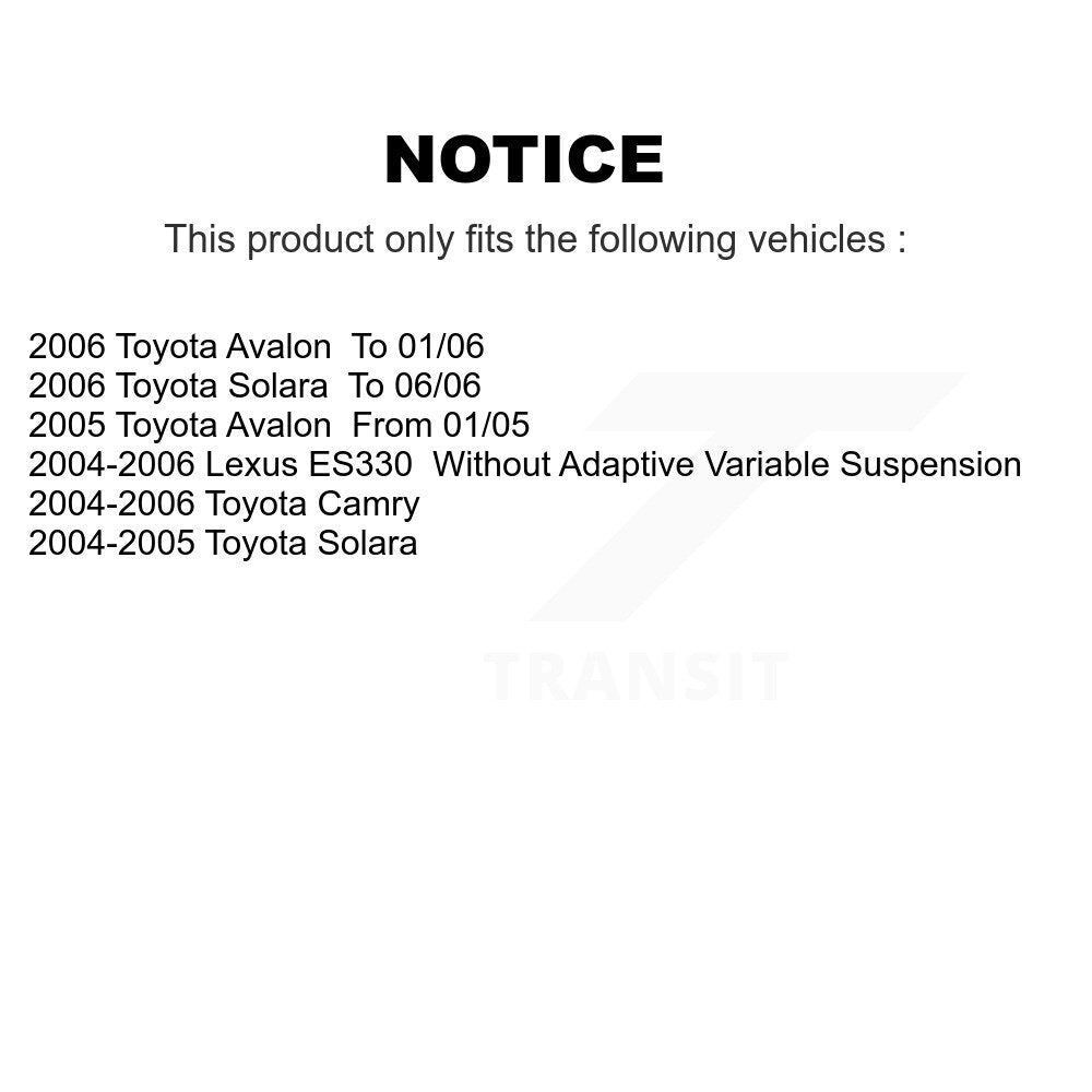 Kit de jambes de suspension avant et arrière, pour Toyota Camry Solara Lexus ES330 Avalon
